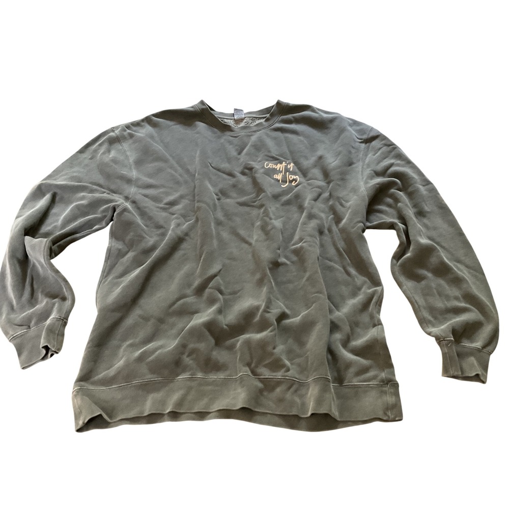 Independent Trading Co Joy Looks Good On You Grey Graphic Sweatshirt 3XL
